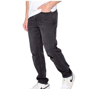No Boundaries Mens Slim Straight‎ Distressed Black Jeans Size 28x30 Denim